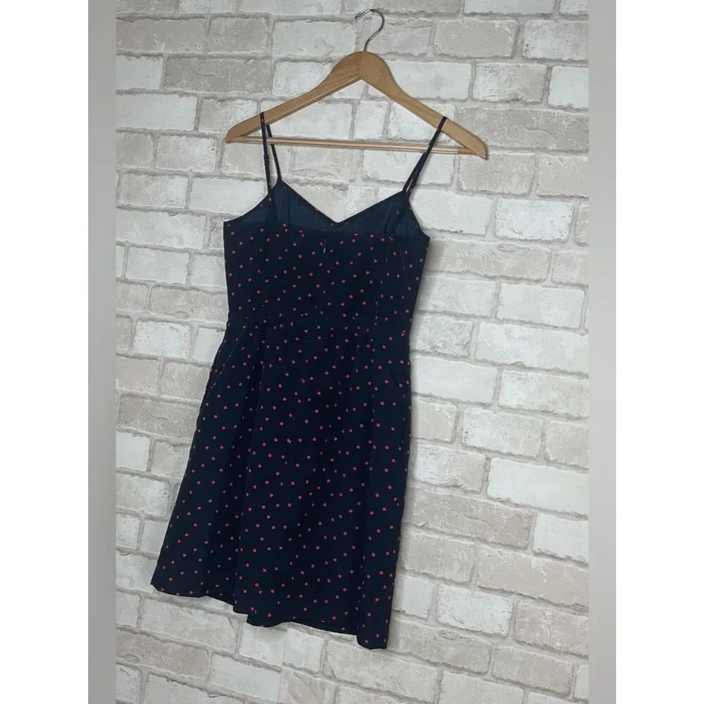 J. Crew Navy Red Polka Dot Mini Dress Size 0